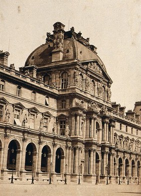 Musée du Louvre, Paris: north wing facing the Cour Napoléon. Photograph (by Édouard Baldus?), ca. 1860.