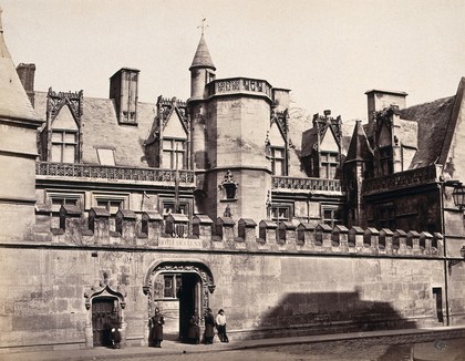 Hôtel de Cluny, Paris: exterior. Photograph by Achille Quinet, ca. 1870.