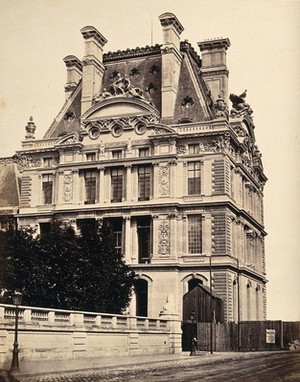 view Tuileries Palace (?), Paris, France. Photograph by Achille Quinet, ca. 1860.