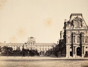 view Tuileries Palace, Paris, France. Photograph by Achille Quinet, ca. 1860.