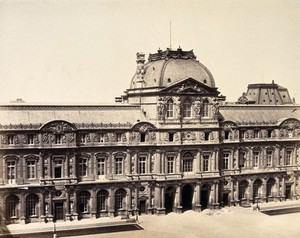 view The Louvre, Paris, France: elevated view. Photograph by Achille Quinet, ca. 1870.