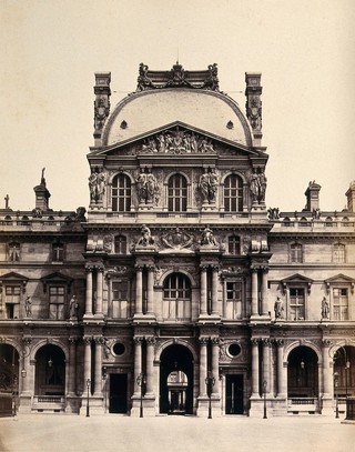 Pavillon Richelieu, the Louvre, Paris, France. Photograph by Achille Quinet, ca. 1860.