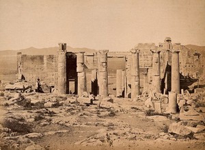 view Egypt: a temple in ruins. Photograph (by Jean or Pascal Sébah ?), 1870/1890 (?).