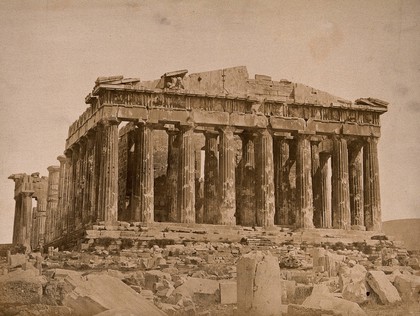 The Parthenon, Greece. Photograph (by Petros Moraites ?), ca. 1870.