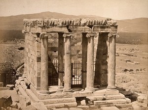 view The Temple of Athena Nike, the Acropolis, Greece. Photograph by Petros Moraites (?), ca. 1870.