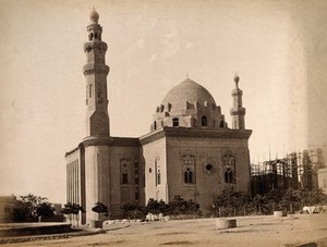 view The Sultan Hassan mosque, Cairo, Egypt. Photograph by Pascal Sébah (?), ca. 1870.