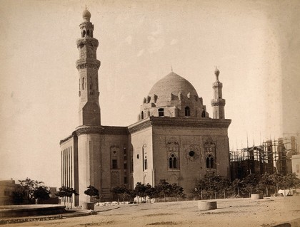 The Sultan Hassan mosque, Cairo, Egypt. Photograph by Pascal Sébah (?), ca. 1870.