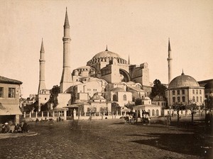 view Aya Sophia, Istanbul, Turkey. Photograph by Guillaume Berggren, ca. 1880.