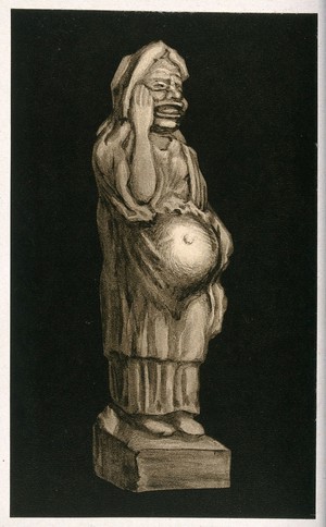 view A statuette of a pregnant woman. Process print, 1921.