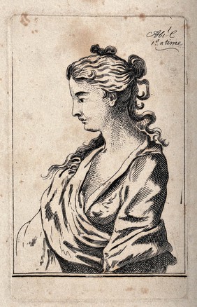 A prostitute with her name and charges. Etching by a follower of Wenceslaus Hollar, 180- (?).