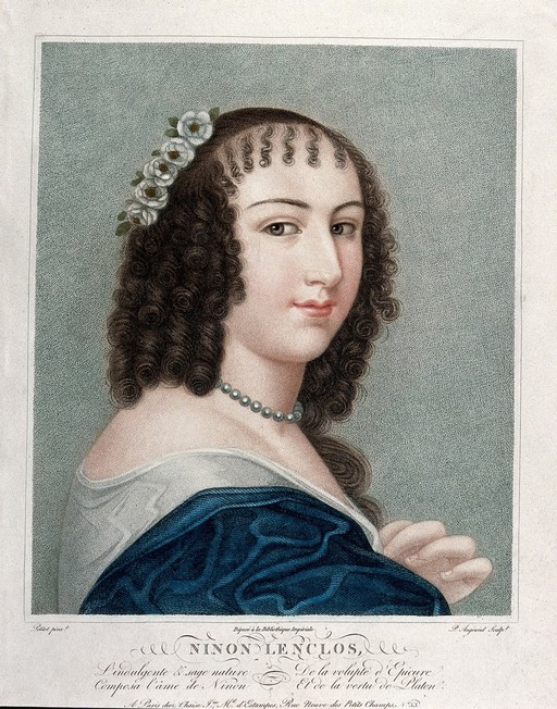 A portrait of a woman who possesses many attributes. Engraving by P. Augrand after J. Petitot.