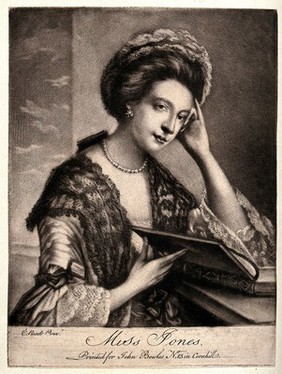 A young woman (Miss Jones) reading. Mezzotint, 17--, after Catherine Read.