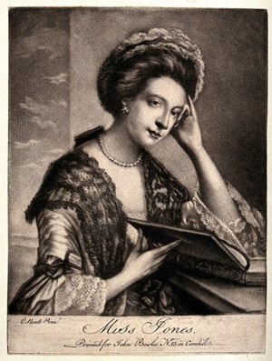 view A young woman (Miss Jones) reading. Mezzotint, 17--, after Catherine Read.