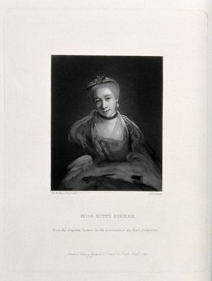 view Kitty Fisher. Mezzotint by C. Tomkins after Sir J. Reynolds.