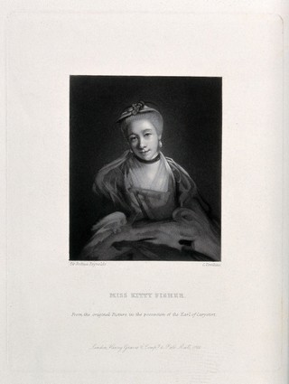 Kitty Fisher. Mezzotint by C. Tomkins after Sir J. Reynolds.