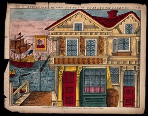 view Scenery to be used in a toy theatre. Coloured lithograph.