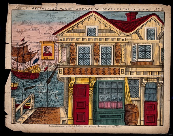 Scenery to be used in a toy theatre. Coloured lithograph.