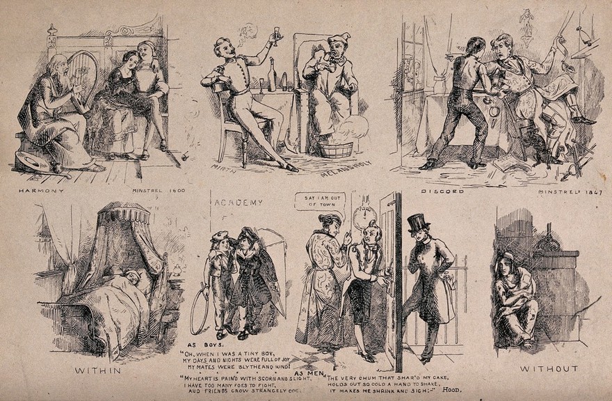 People in contrasting situations. Lithograph by Luke Limner (John Leighton).