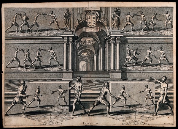 Men fencing. Engraving by Schelte Adams a Bolswert.