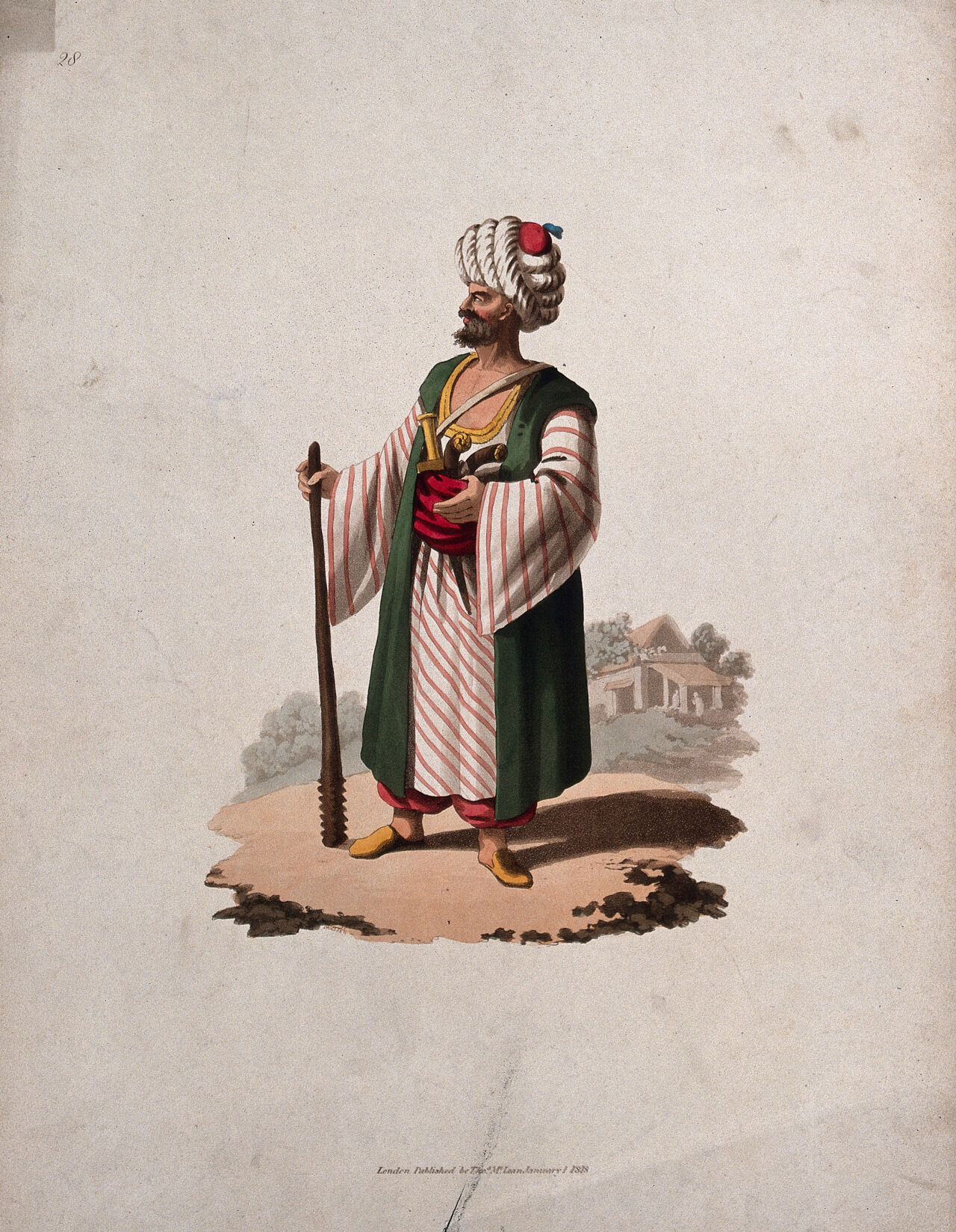 A Turkish executioner. Coloured aquatint by I.H. Clark, 1818., January 1 1818, by John Heaviside Clark
