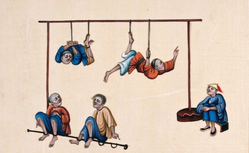 Prisoners being tortured and awaiting torture