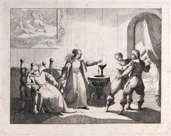 Beatrice Cenci and her stepmother are being driven away in a cart