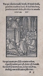 The dance of death: the preacher. Woodcut by Hans Holbein the younger.