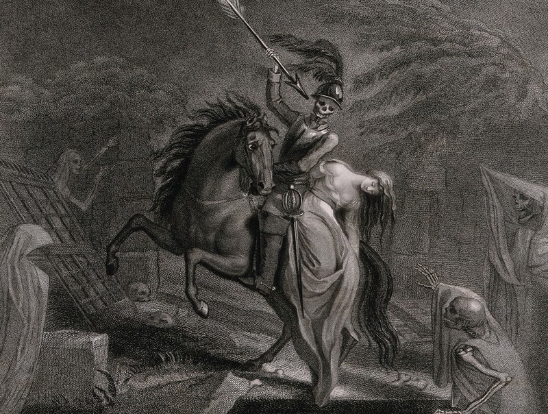 Death disguised as the knight William reveals himself as