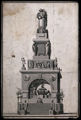 Design for a Royal monument. Engraving.