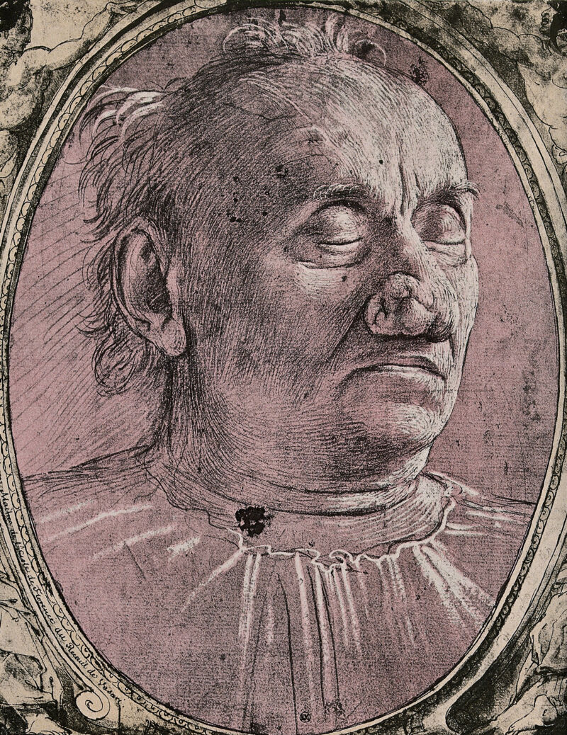 Portrait of a dead man. Chromolithograph after D. Ghirlandaio., by Domenico Ghirlandaio