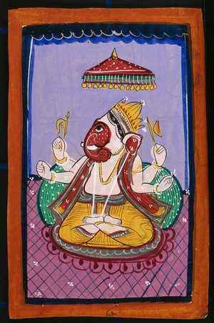 view Ganesha. Gouache drawing.