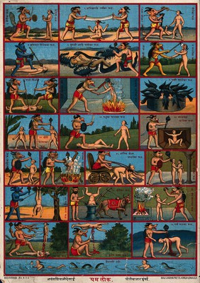 Punishments of Hell. Chromolithograph.