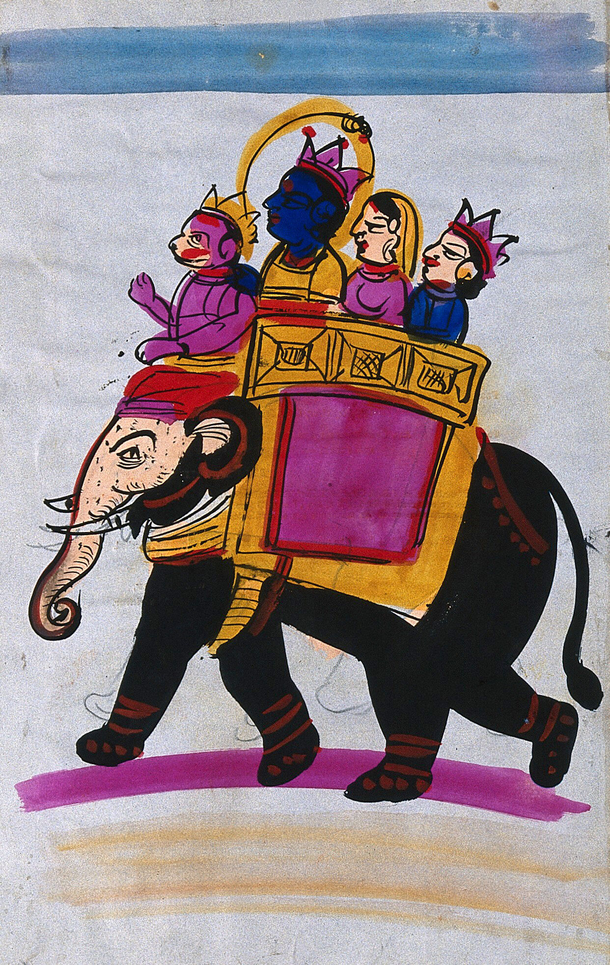 Page 103 Hanuman Leading An Elephant Carrying Rama Sita And