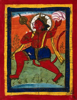 Page 131: Hanuman. Gouache drawing.