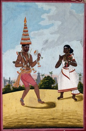 A pandaram or Malabar ascetic. Gouache, 18--.