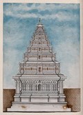 view Tanjore: arsenal near the palace. Watercolour by an Indian painter.