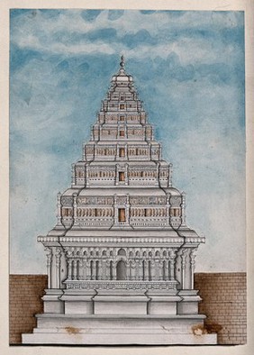 Tanjore: arsenal near the palace. Watercolour by an Indian painter.