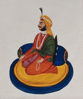 Nomhal Singh. Gouache painting by an Indian painter.