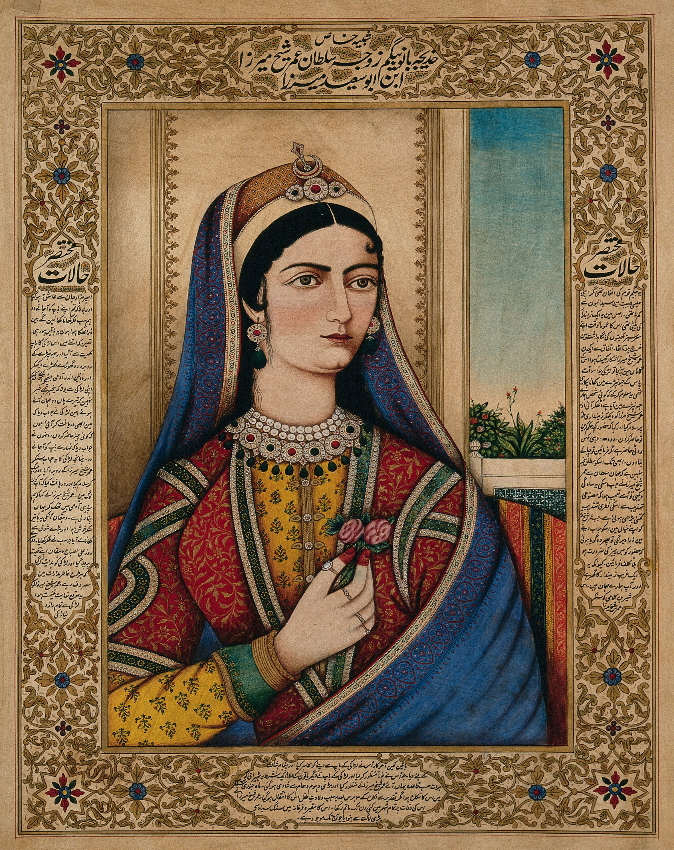 An European Woman Wearing Indian Clothes And Jewellery Sitting