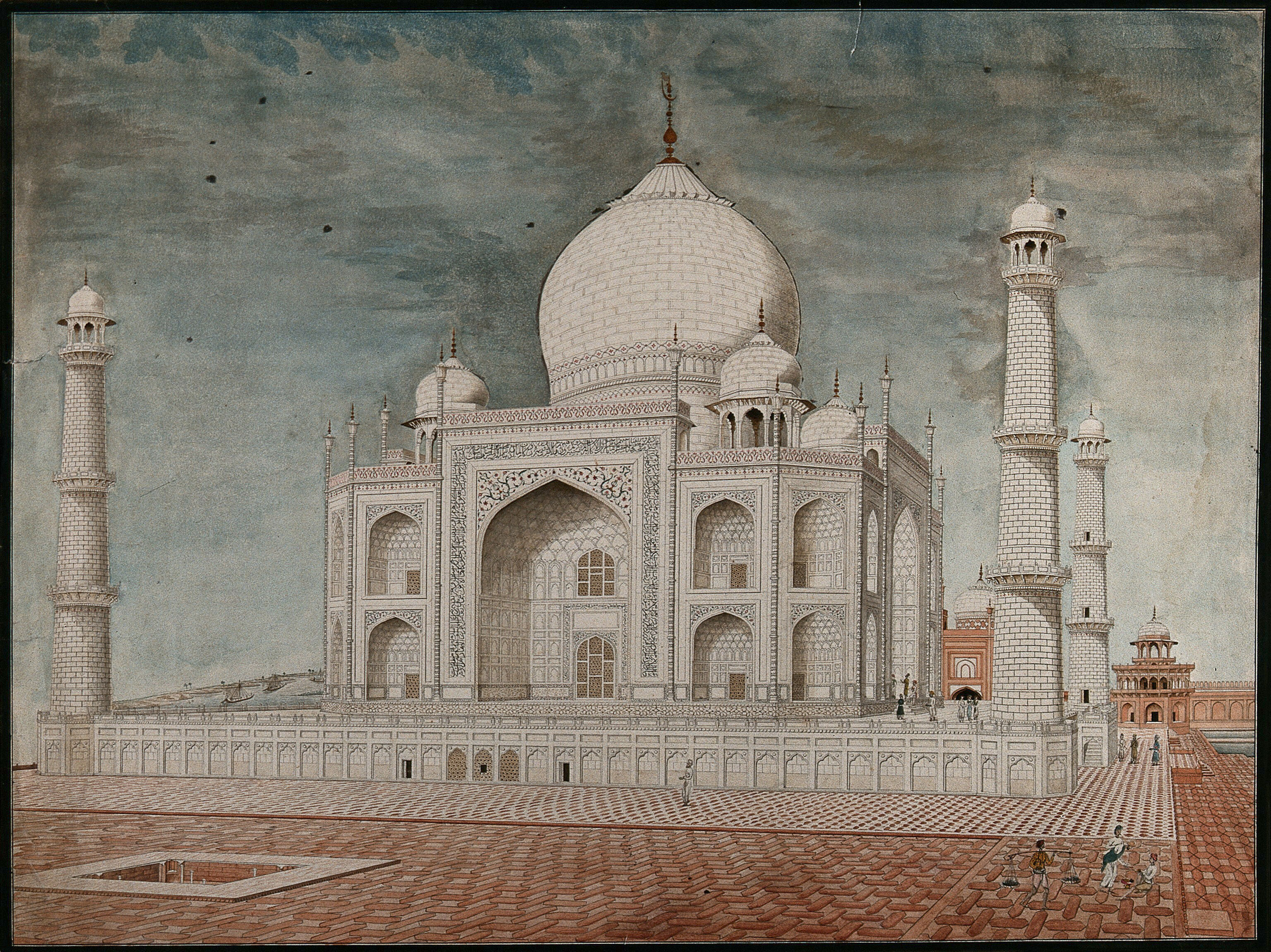 Agra The Taj Mahal Watercolour Painting By An Indian Artist Wellcome Collection