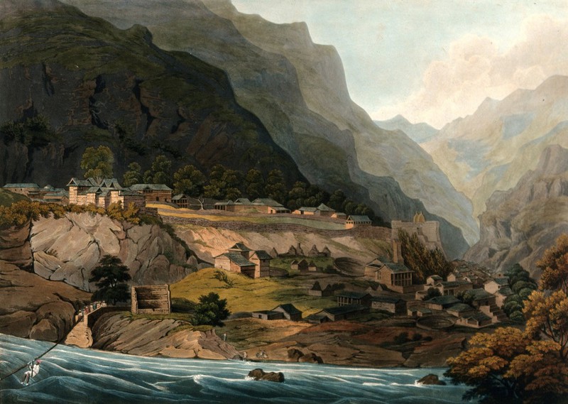 The town of Rampore. Aquatint by R. Havell, 1820, after J.B. Fraser., March 1 1820, by James Baillie Fraser