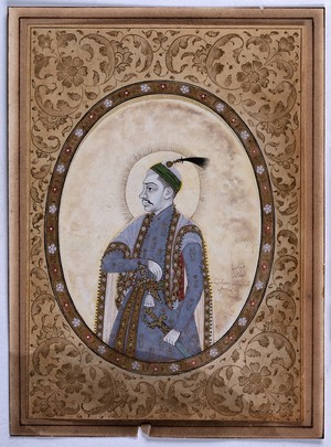 view Sultan Abdullah Qutb Shah of Golconda. Gouache painting by an Indian artist.