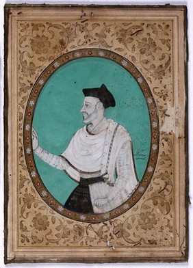 Mirza Ahmed. Gouache painting by an Indian artist.