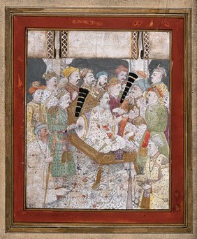 An imperial court scene. Gouache painting by an Indian artist, ca. 1800.