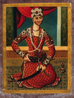 view Āga Muhammad Khān. Gouache painting by a Persian artist, Qajar period.