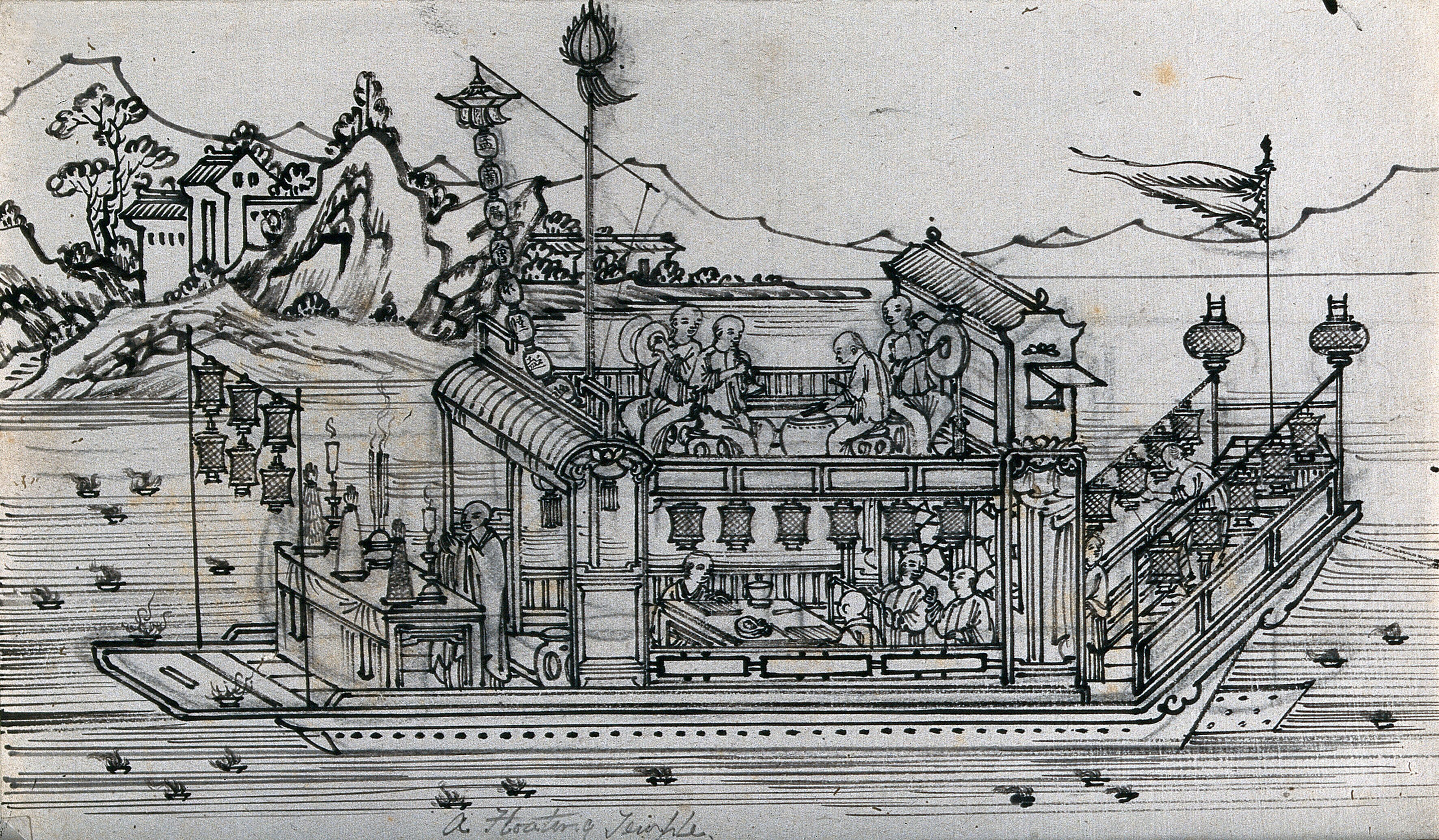 Chinese Temple Drawing / Illustration about chinese temple drawing in