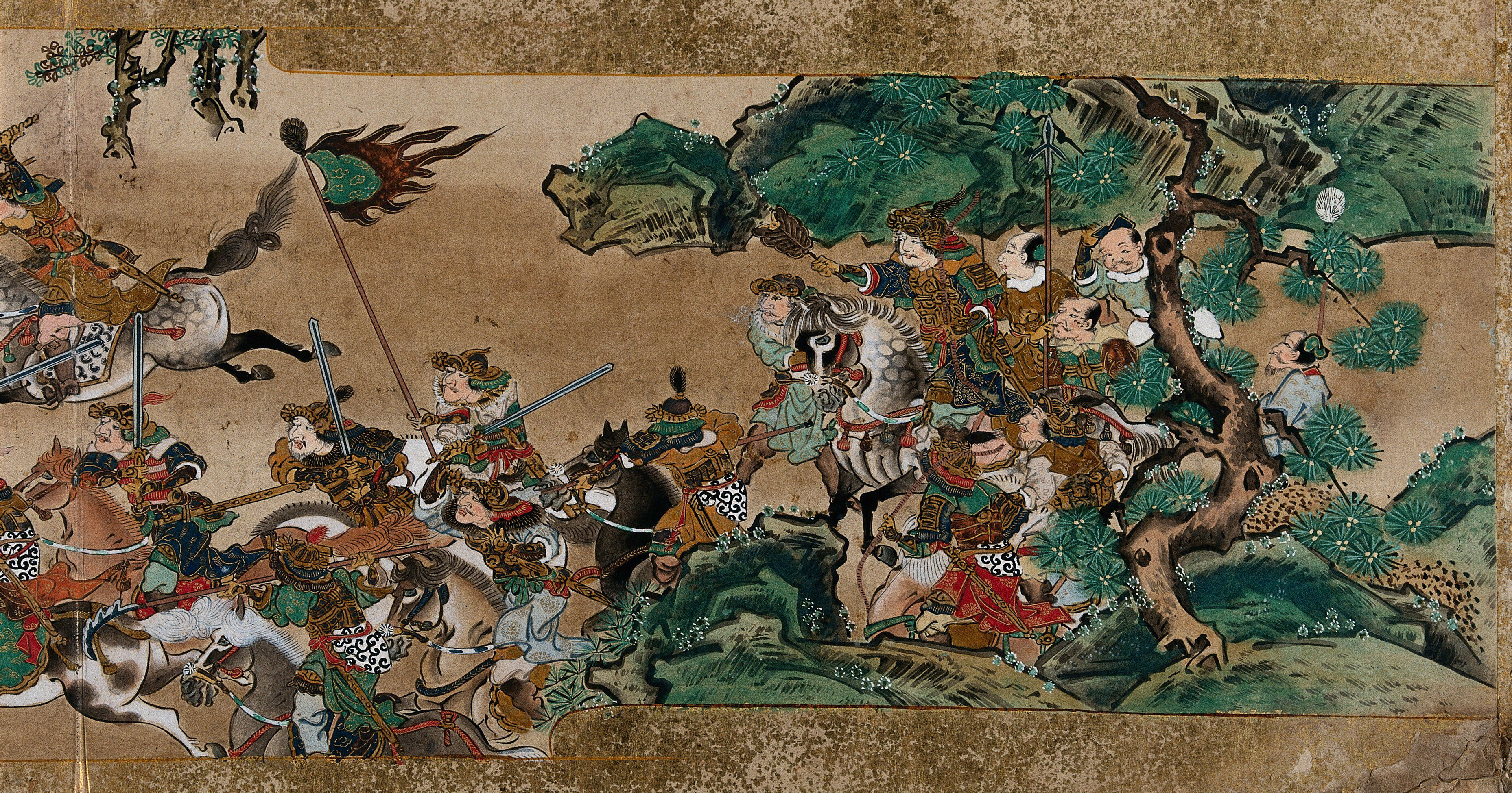 A Great Battle Between Two Armies Painting By A Chinese Artist
