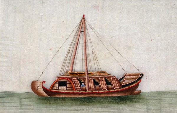 A Chinese boat. Painting by a Chinese artist, ca. 1850.