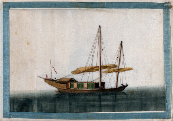 A Chinese boat. Painting by a Chinese artist, ca. 1850.