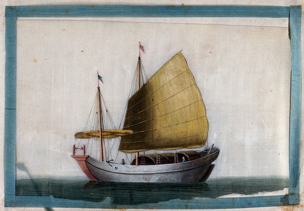 A Chinese boat. Painting by a Chinese artist, ca. 1850.